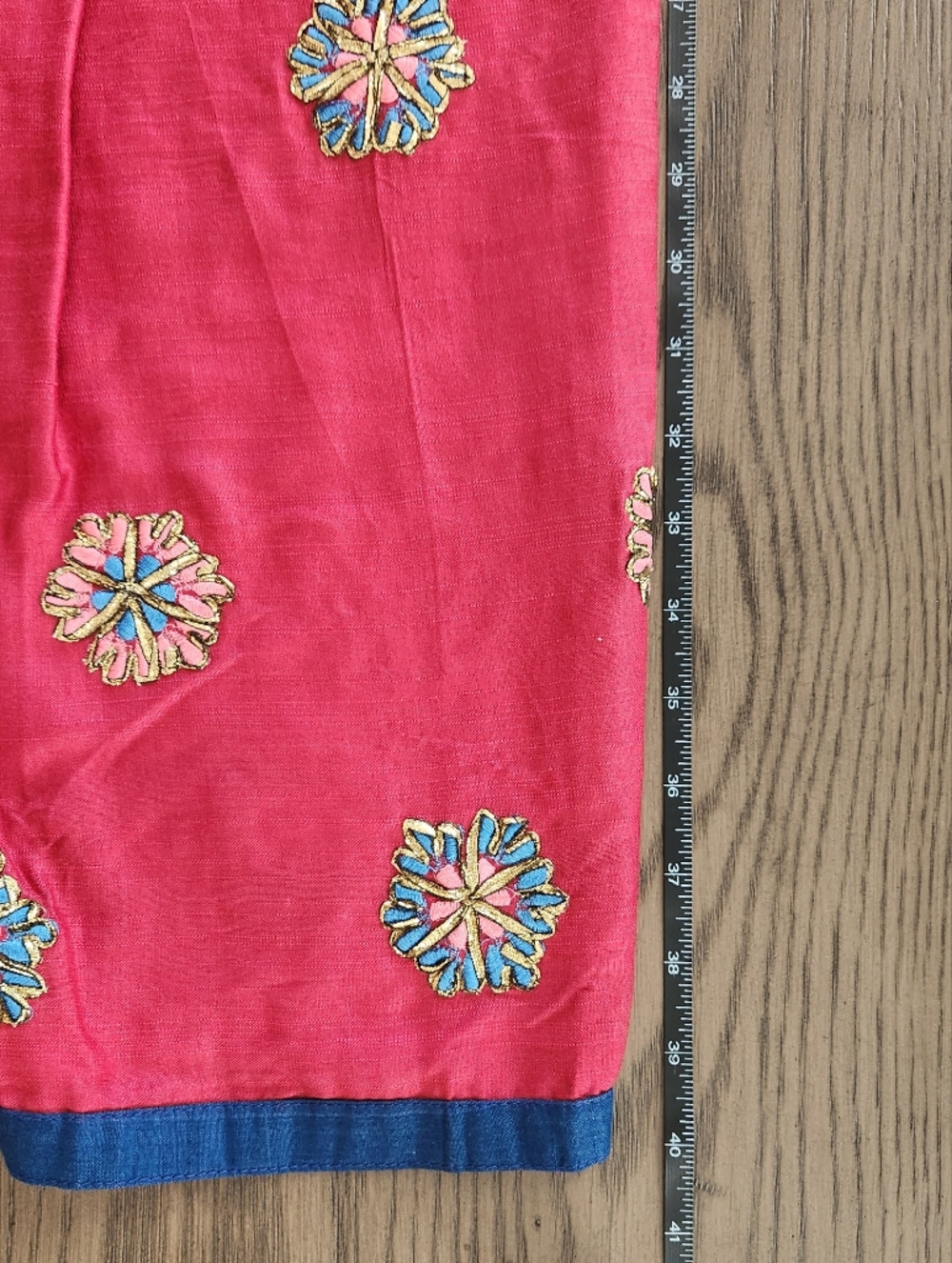 Women Indian Salwar Kameez Set - Navy Blue & Pink Embroidered - Picture 15 of 16